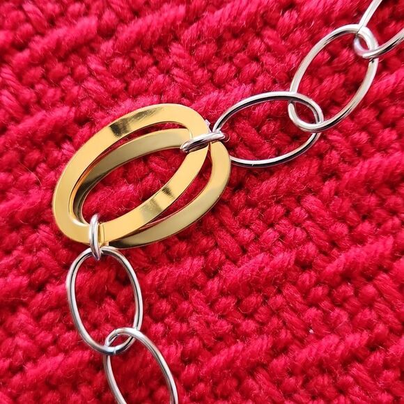 Milor 2 tone stainless chunk chain necklace - Picture 3 of 4